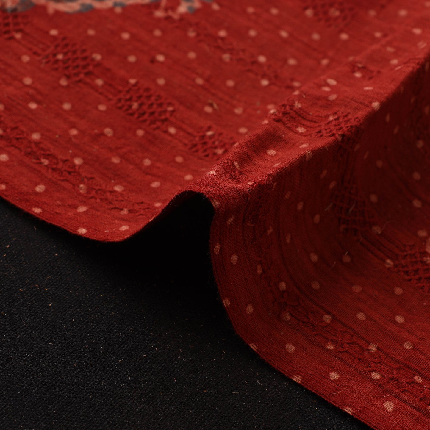 Hakoba Hand Block Ajrakh Print Natural Dyed Cotton Fabric 114