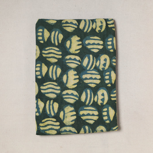 Green - Bindaas Art Block Printed Cotton Precut Fabric (1.8 meter)