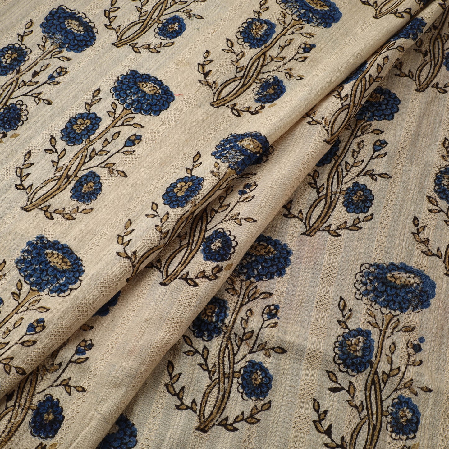 Hakoba Hand Block Ajrakh Print Natural Dyed Cotton Fabric 116