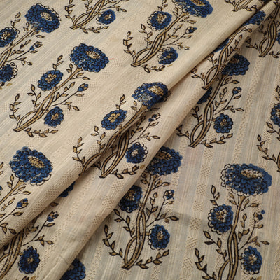 Hakoba Hand Block Ajrakh Print Natural Dyed Cotton Fabric 116