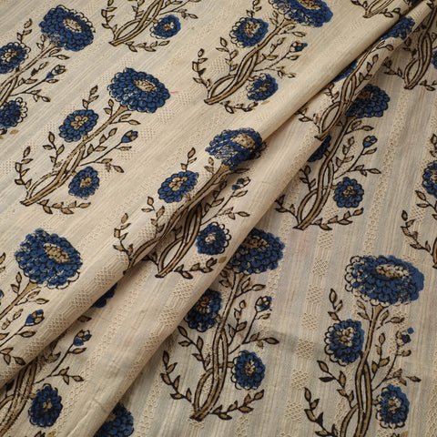 Hakoba Hand Block Ajrakh Print Natural Dyed Cotton Fabric 116