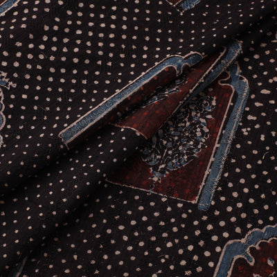 Hakoba Hand Block Ajrakh Print Natural Dyed Cotton Fabric 117