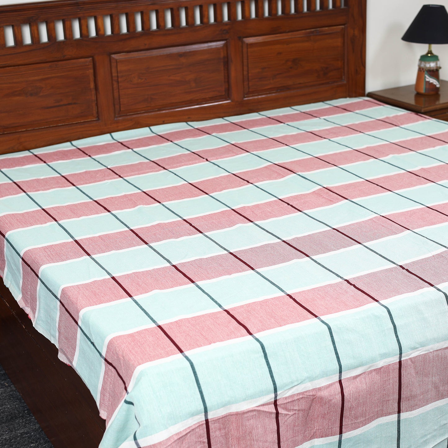 Buy Multicolor Pure Handloom Double Cotton Bed Sheet