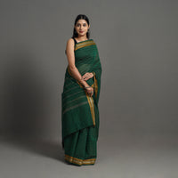 Green - Kanchipuram Cotton Saree with Zig Zag Stripes 51