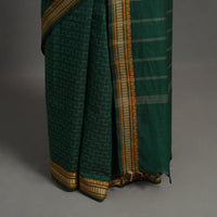 Green - Kanchipuram Cotton Saree with Zig Zag Stripes 51