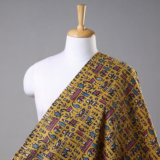 Yellow - Kalamkari Printed Cotton Fabric