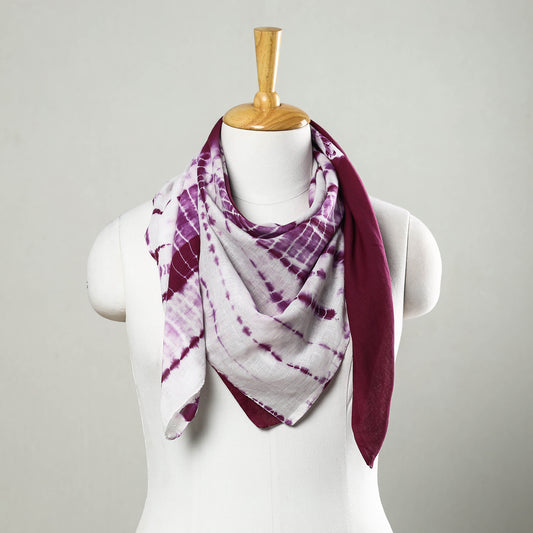 Purple - Shibori Tie-Dye Mul Cotton Scarf
