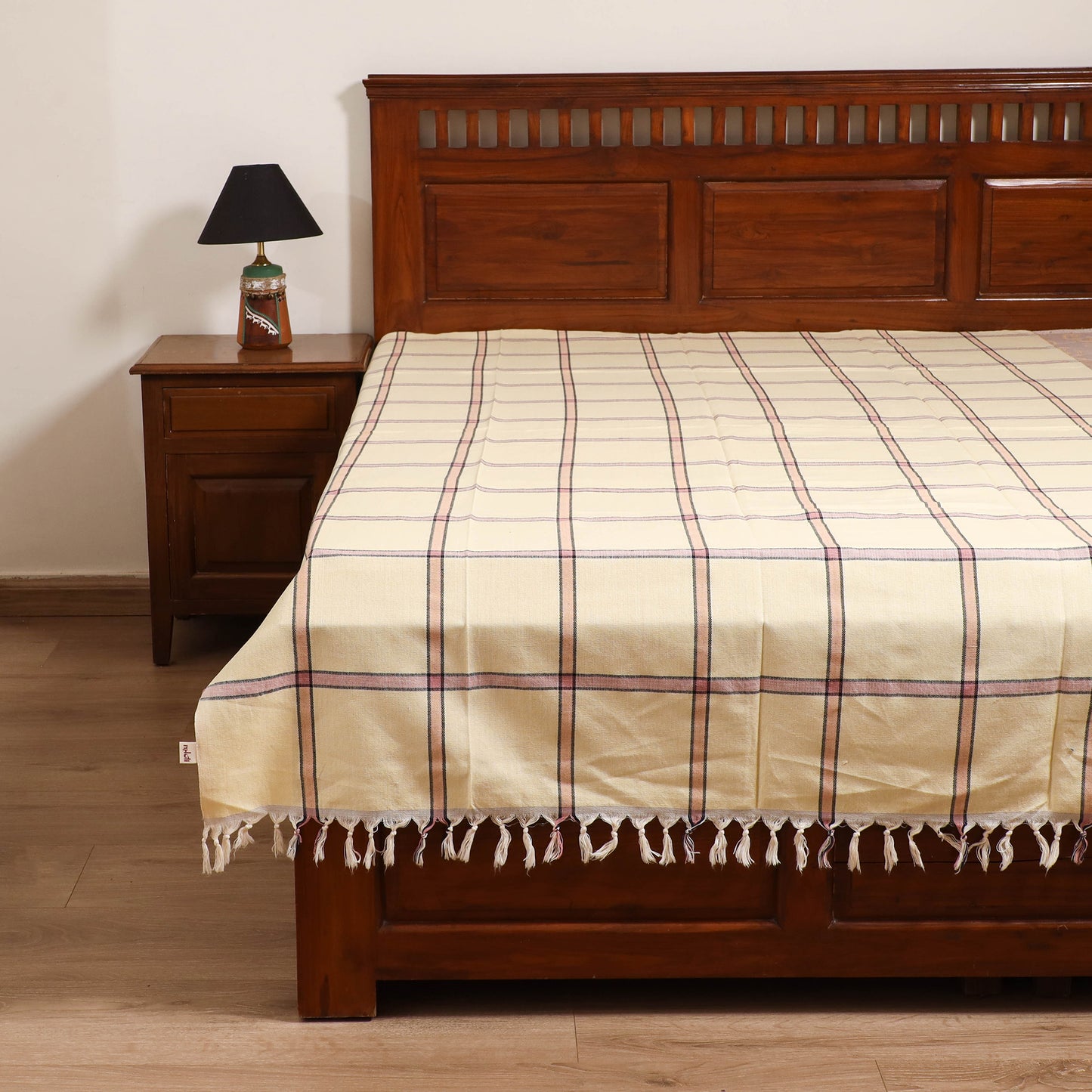 Handloom Cotton Single Bedsheet (90 x 60 in) 252