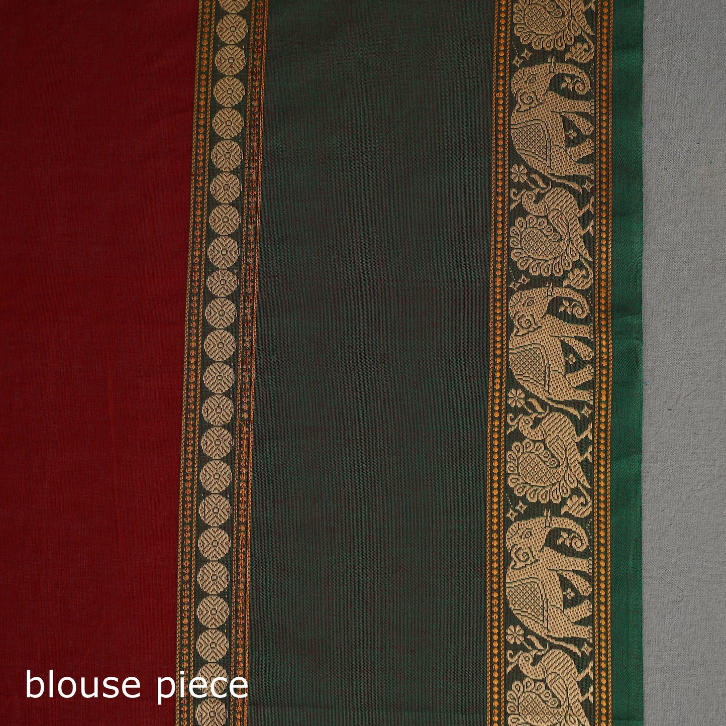 Red - Kanchipuram Weaves Cotton Saree with Thread Border 54