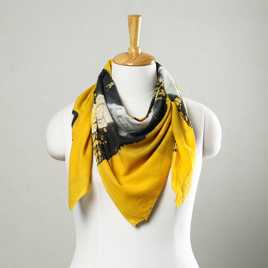 Yellow - Shibori Tie-Dye Mul Cotton Scarf
