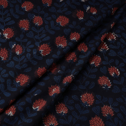 Blue - Bagru Dabu Block Printed Cotton Fabric