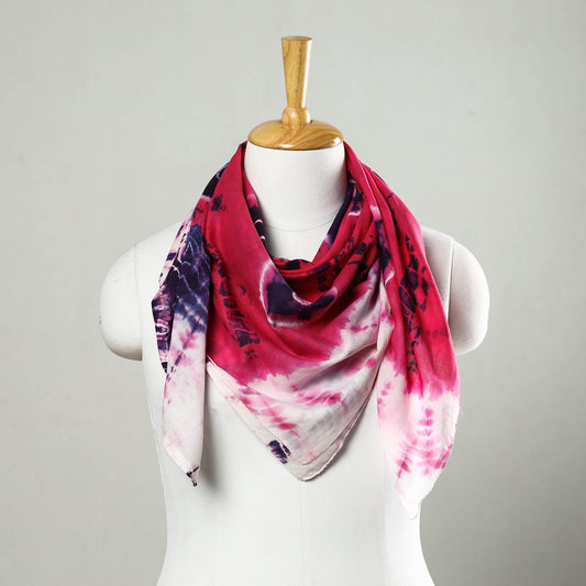 Pink - Shibori Tie-Dye Mul Cotton Scarf