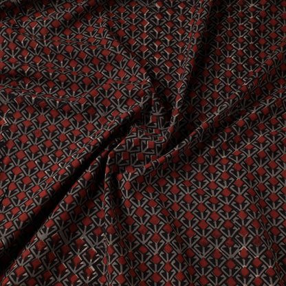 Brown - Bagru Dabu Block Printed Cotton Fabric