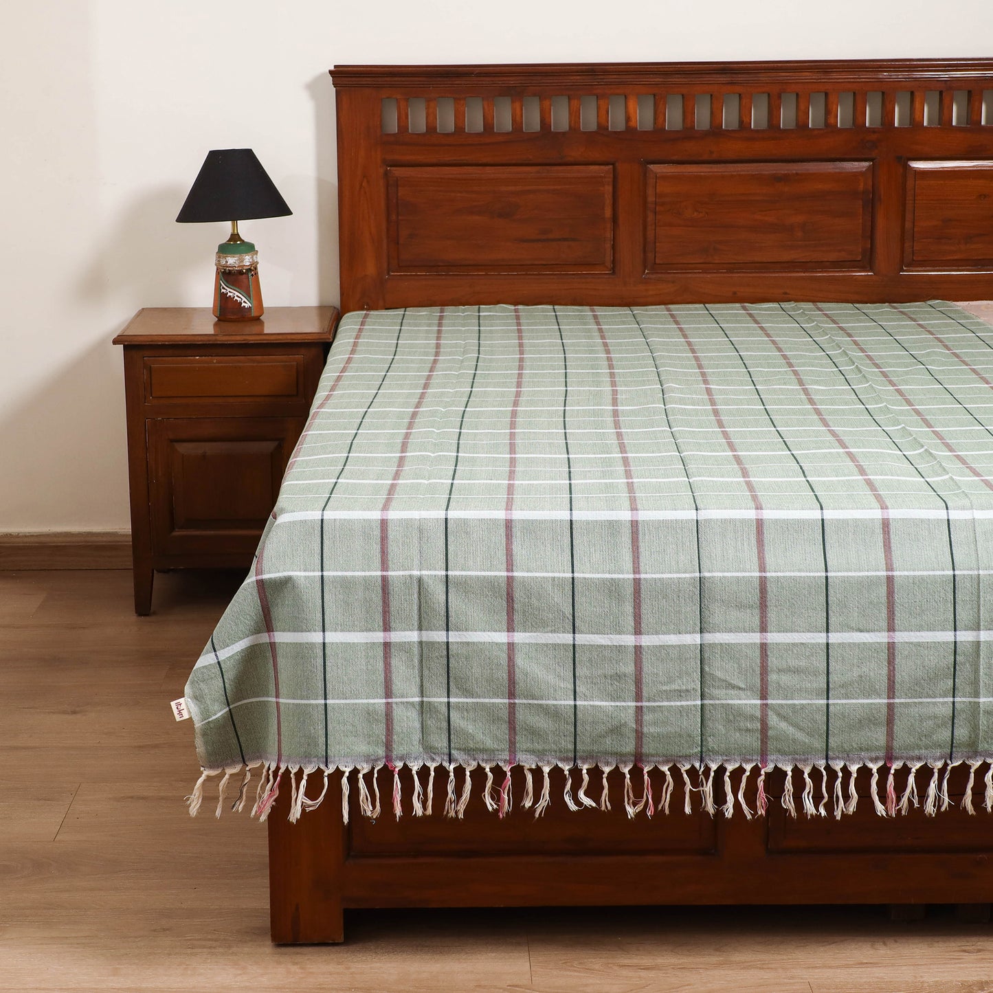 Handloom Cotton Single Bedsheet (90 x 60 in) 256