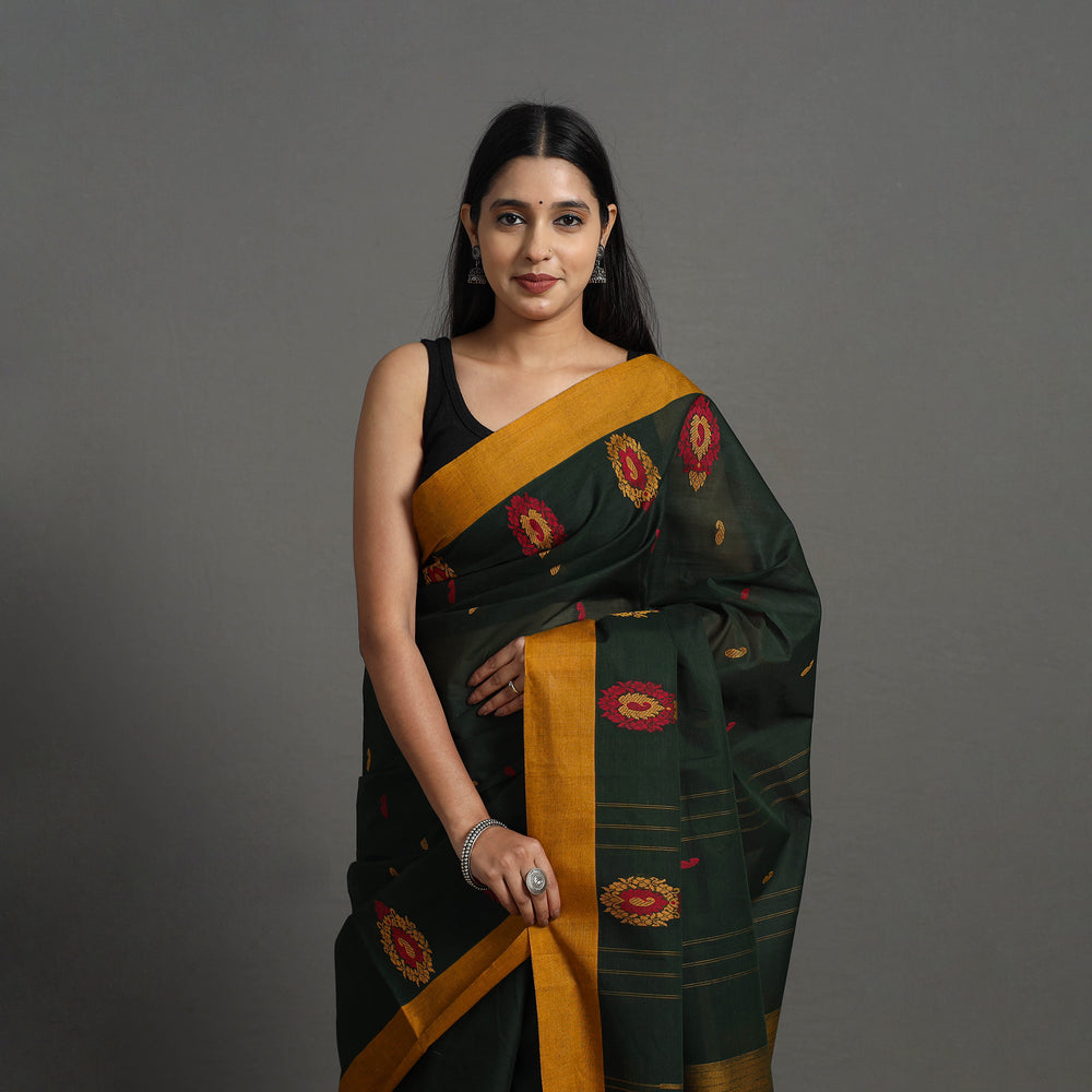 Green - Kanchipuram Cotton Saree with Buta 58