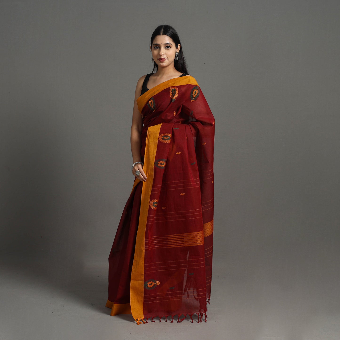 Red - Kanchipuram Cotton Saree with Buta 59