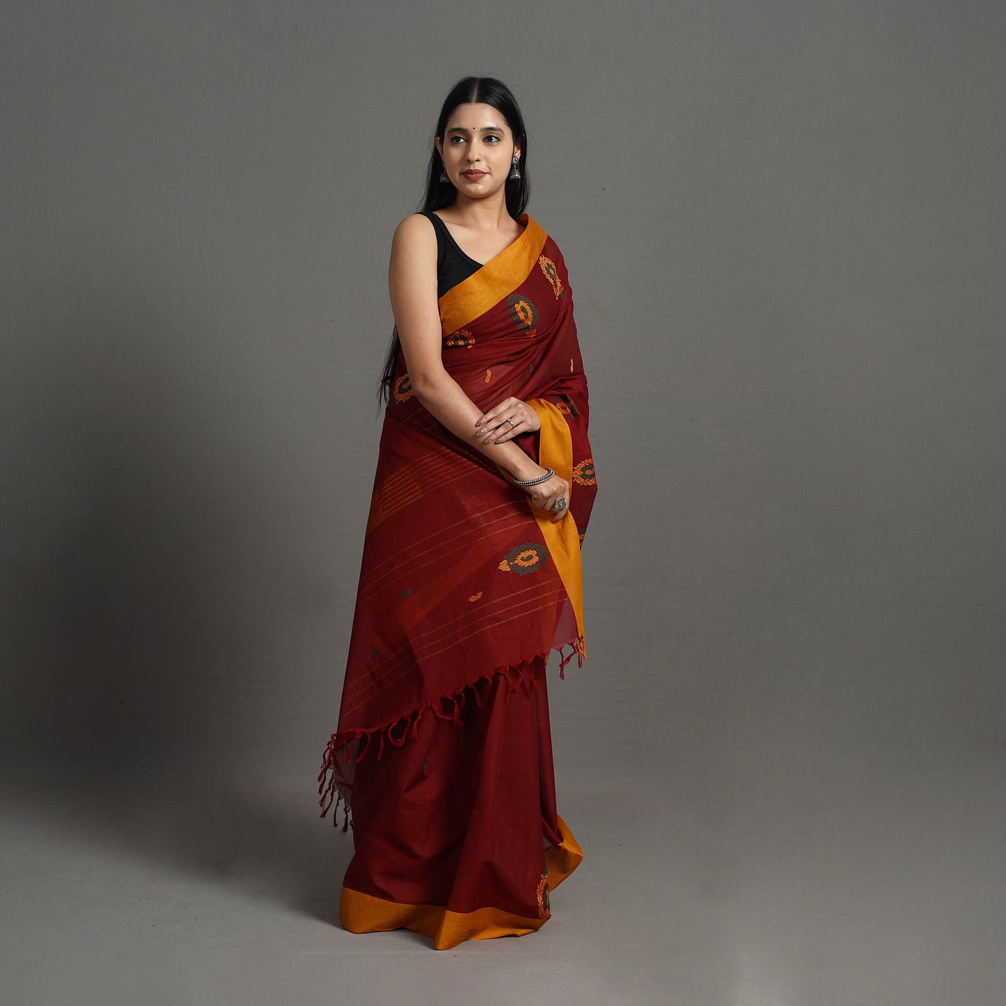 Red - Kanchipuram Cotton Saree with Buta 59