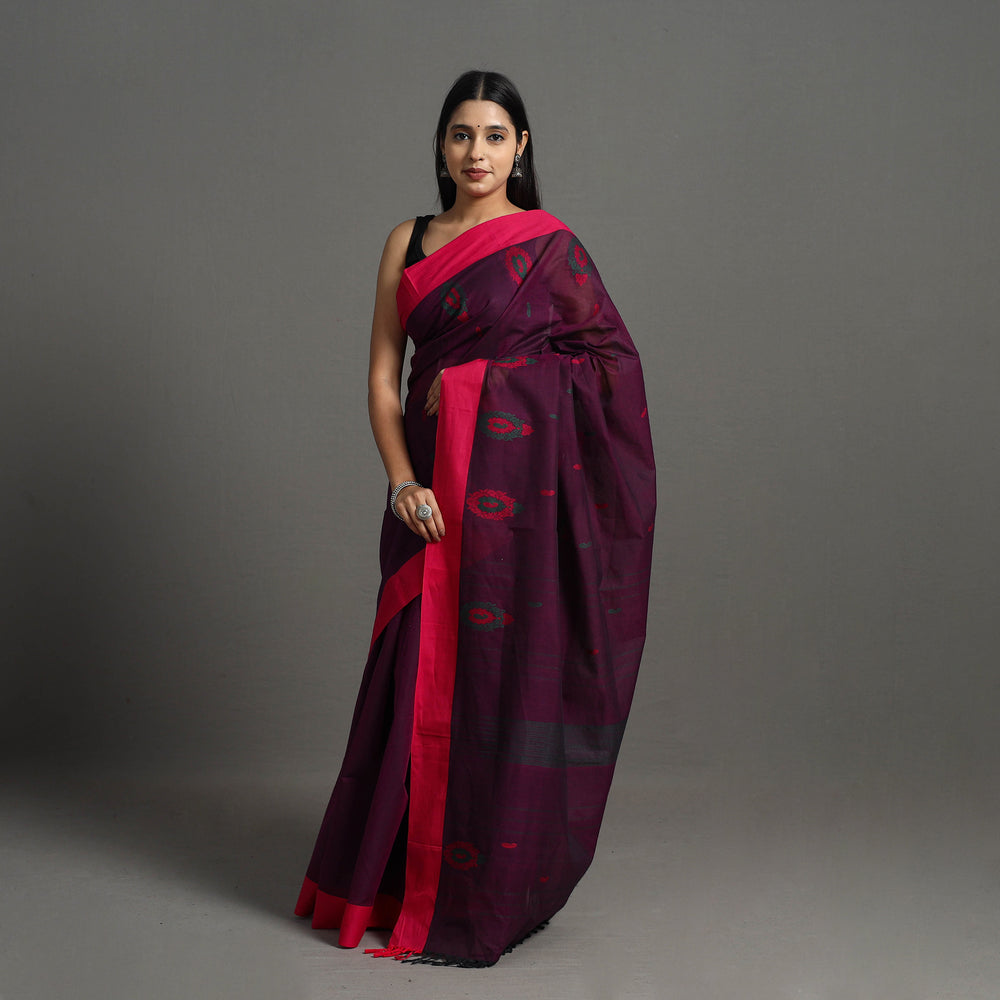 Purple - Kanchipuram Cotton Saree with Buta 60