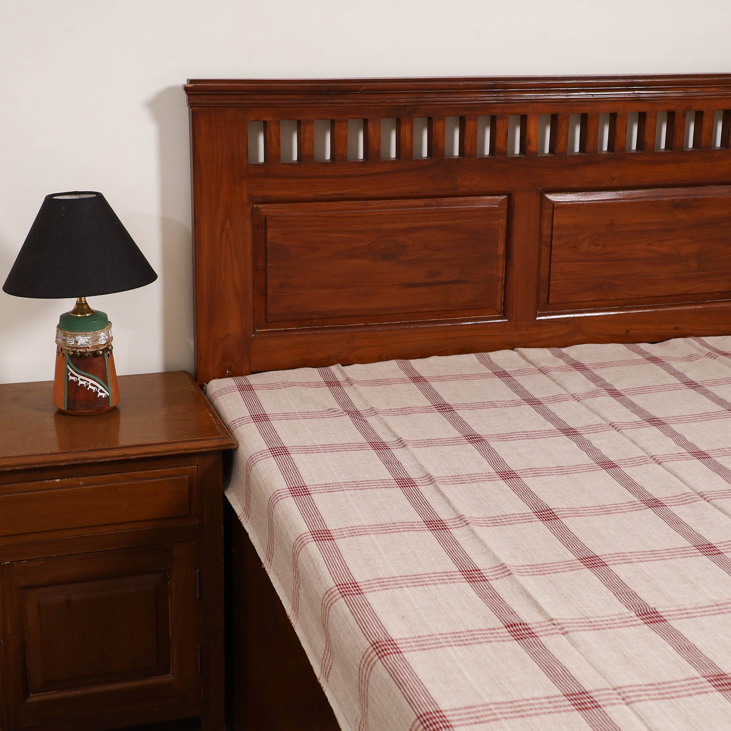 Handloom Cotton Single Bedsheet (90 x 60 in) 259