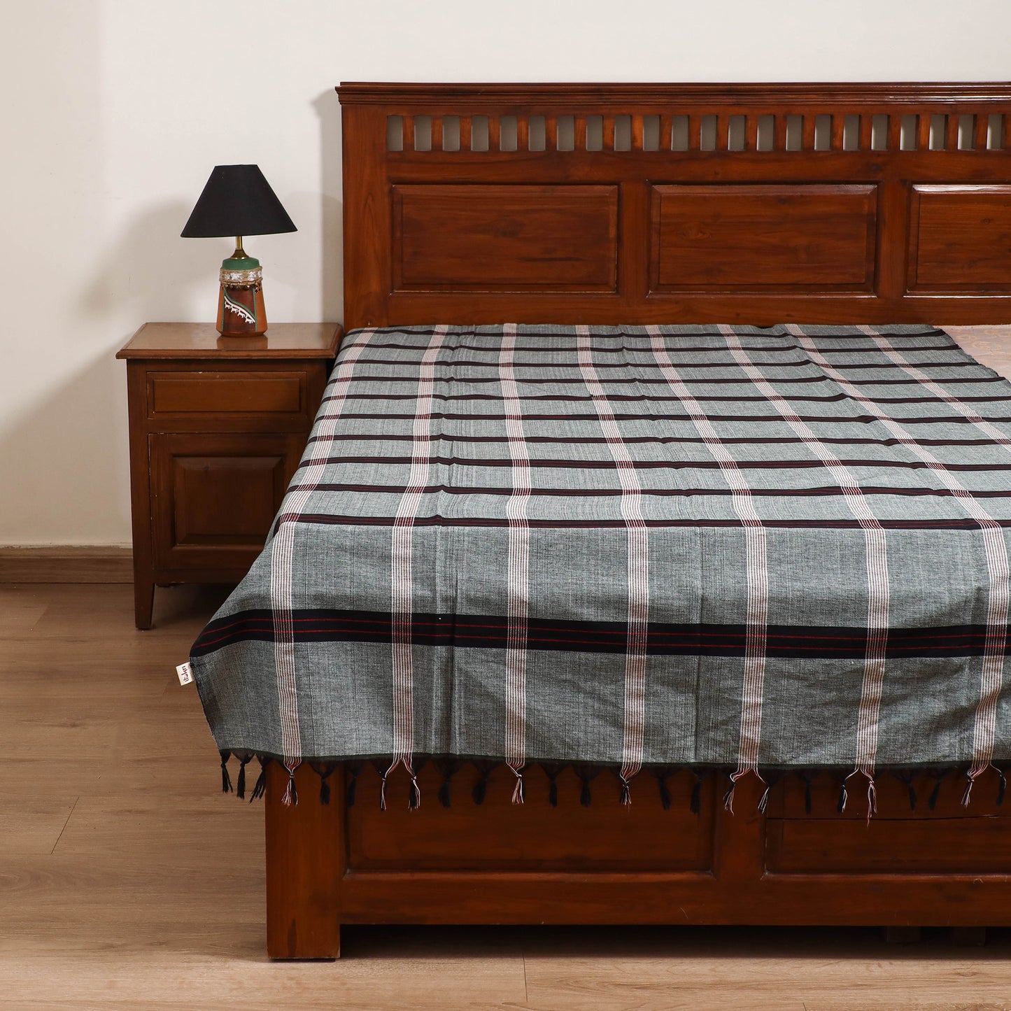 Handloom Cotton Single Bedsheet (90 x 60 in) 261
