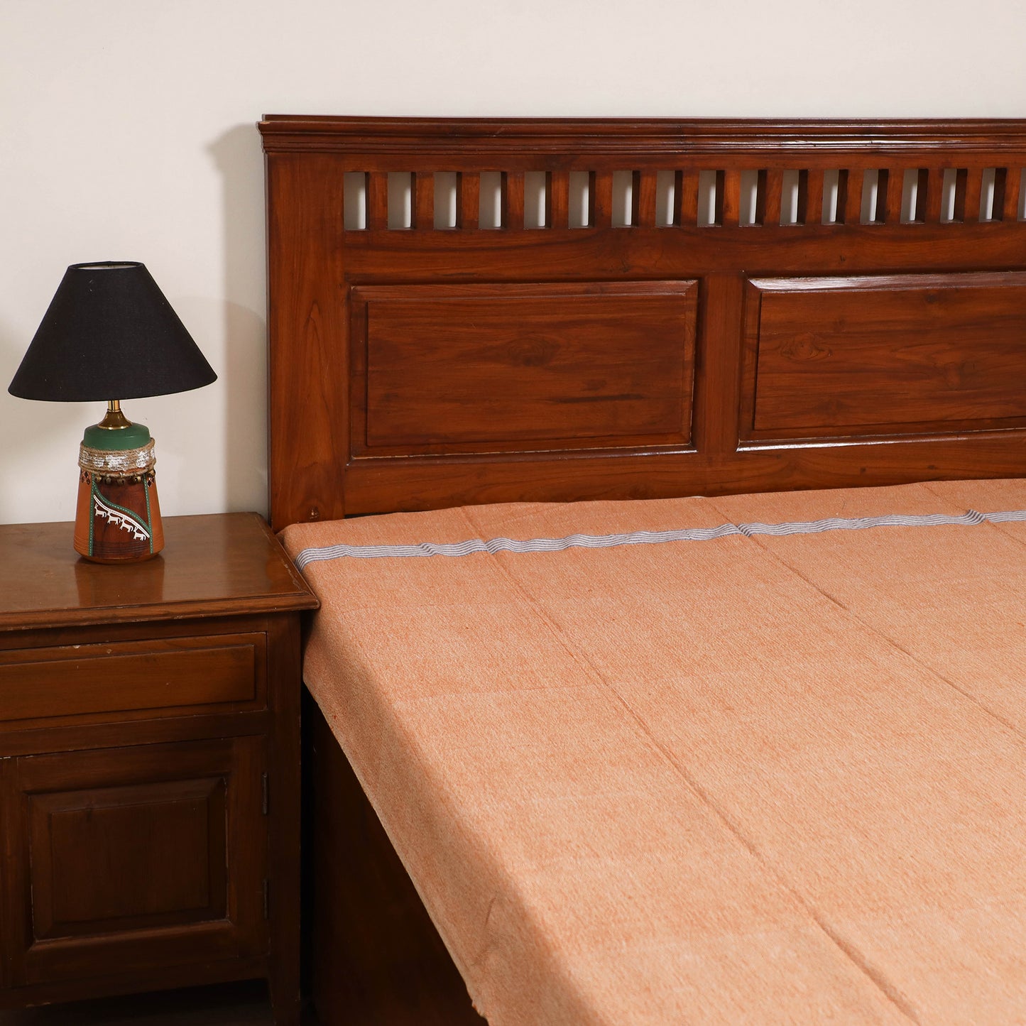 Handloom Cotton Single Bedsheet (90 x 60 in) 262