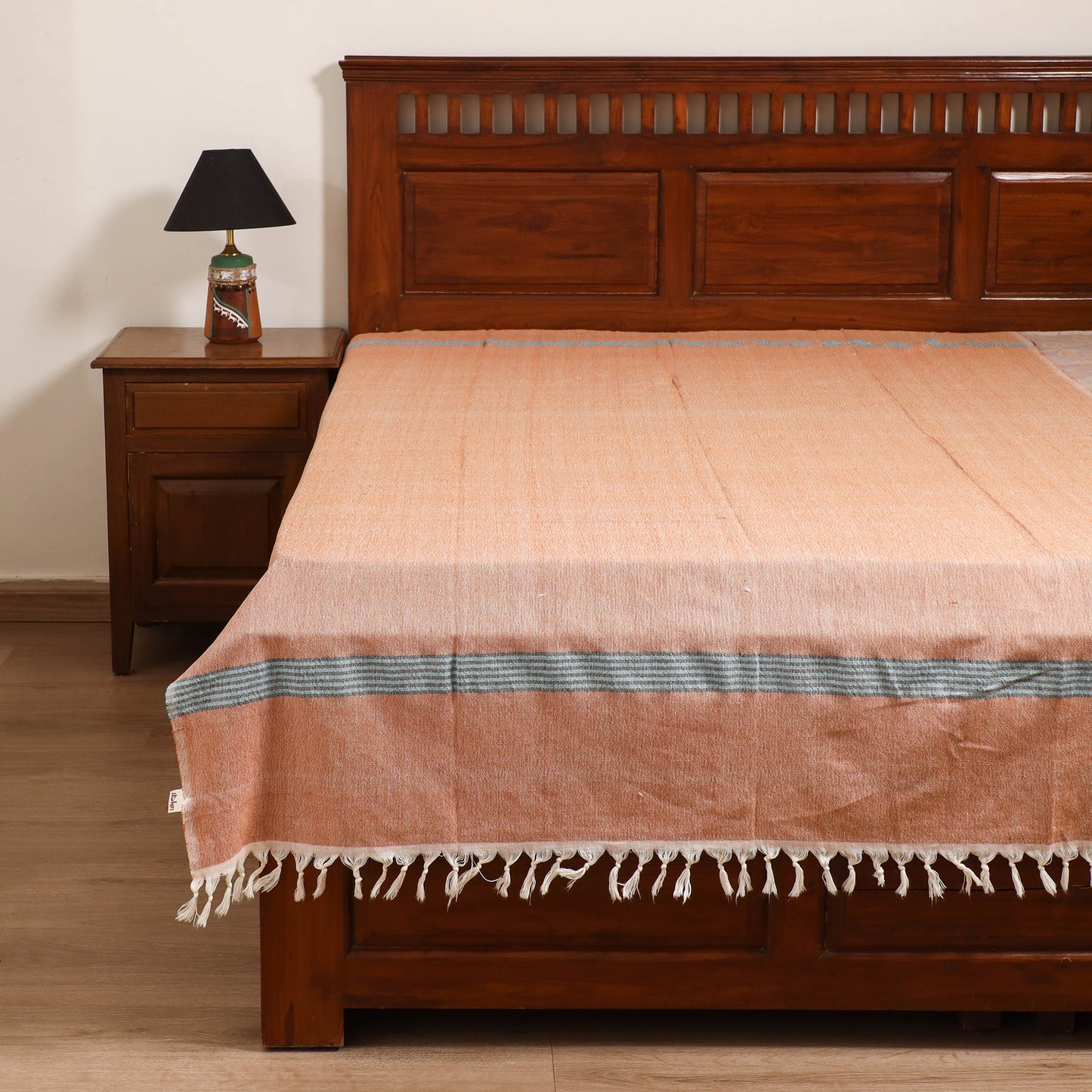 Handloom Cotton Single Bedsheet (90 x 60 in) 263