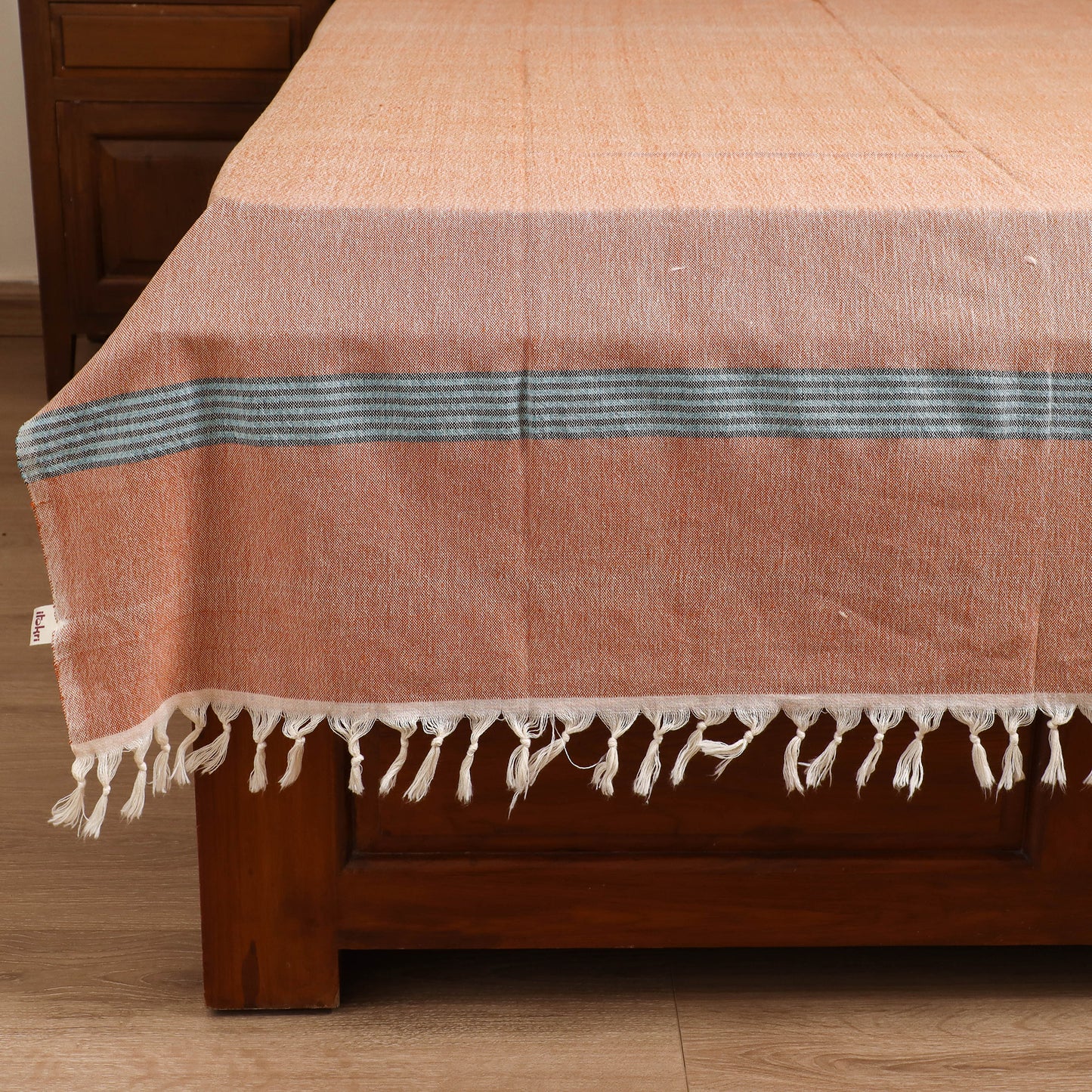 Handloom Cotton Single Bedsheet (90 x 60 in) 263