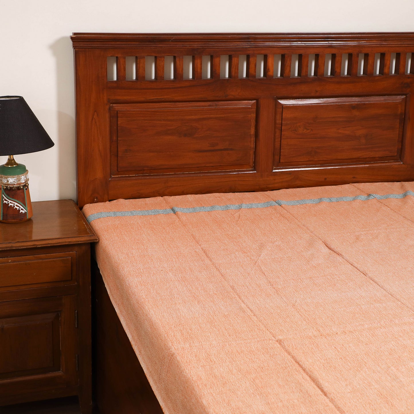 Handloom Cotton Single Bedsheet (90 x 60 in) 263