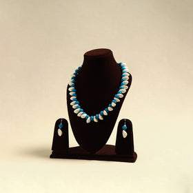Handcrafted Thread Beads Shell Work Necklace Set 01