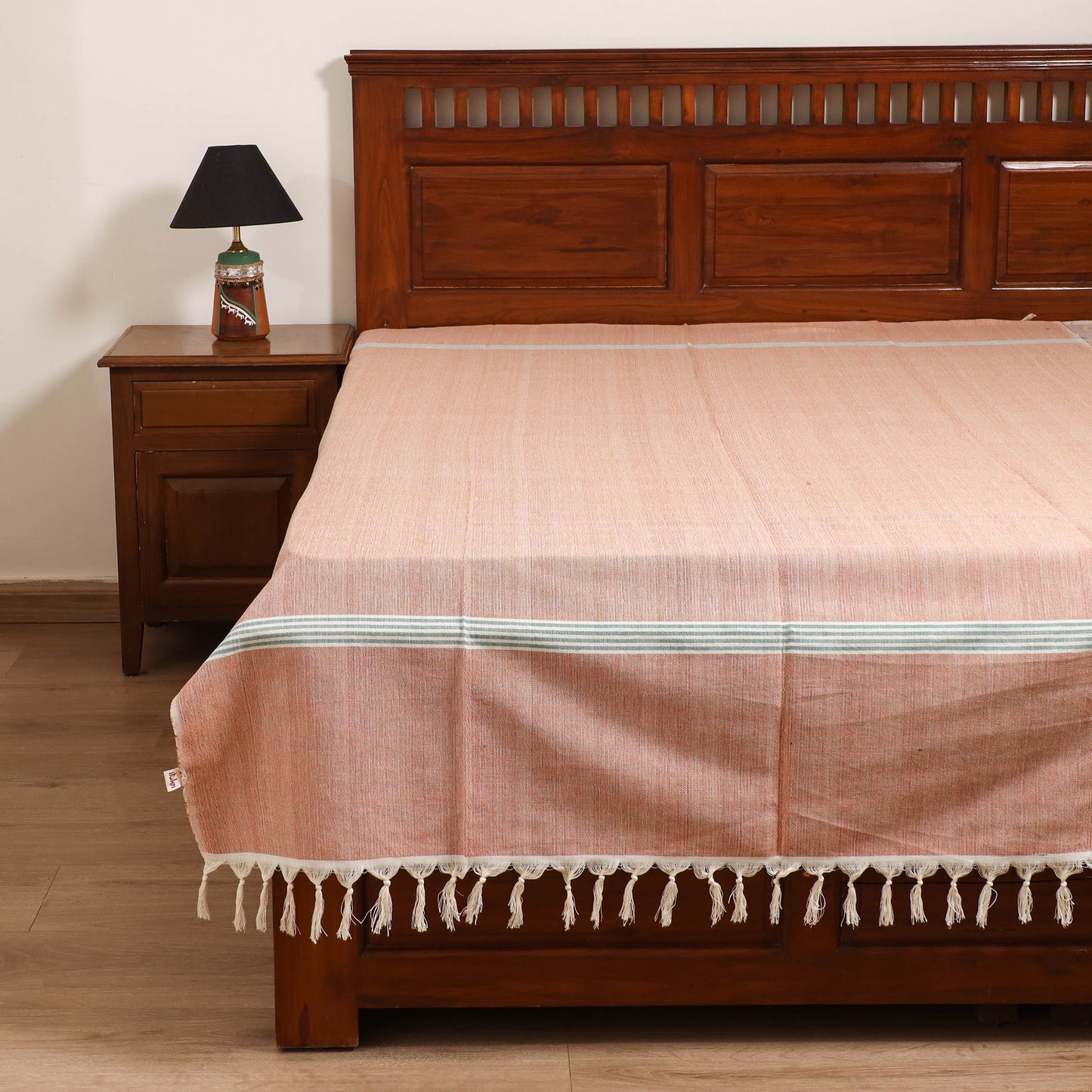 Handloom Cotton Single Bedsheet (90 x 60 in) 264