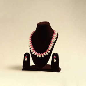 Handcrafted Thread Beads Shell Work Necklace Set 02