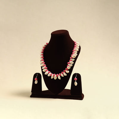 Handcrafted Thread Beads Shell Work Necklace Set 02