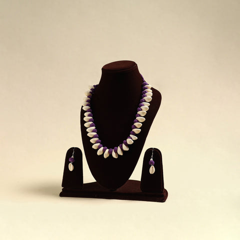 Handcrafted Thread Beads Shell Work Necklace Set 03
