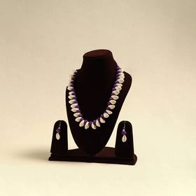 Handcrafted Thread Beads Shell Work Necklace Set 03