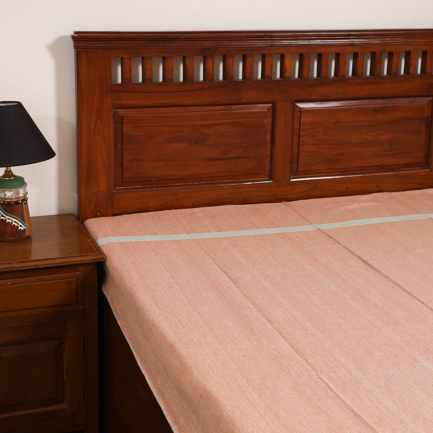 Handloom Cotton Single Bedsheet (90 x 60 in) 264