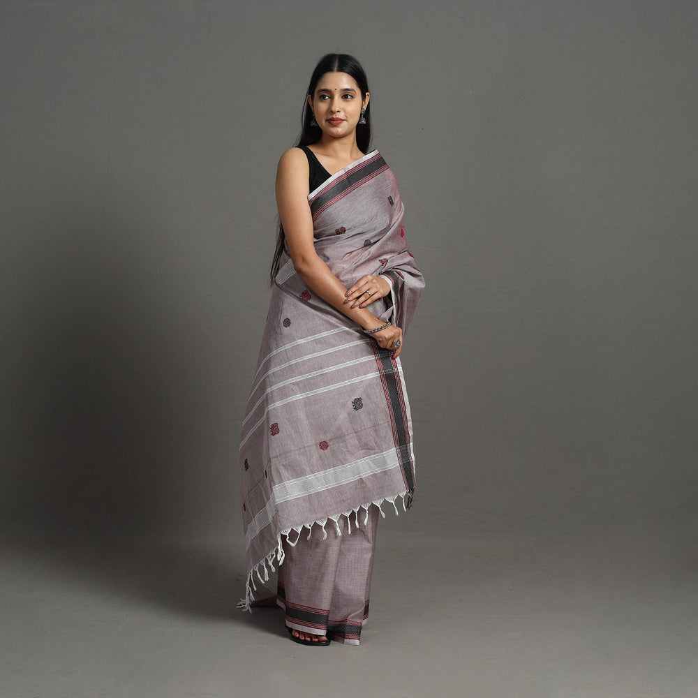 Grey - Kanchipuram Cotton Saree with Buta 65