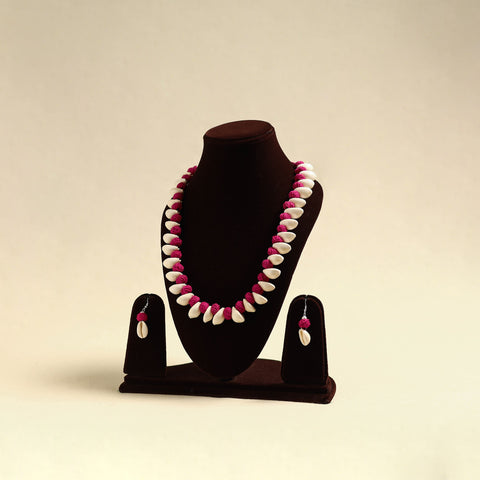Handcrafted Thread Beads Shell Work Necklace Set 06