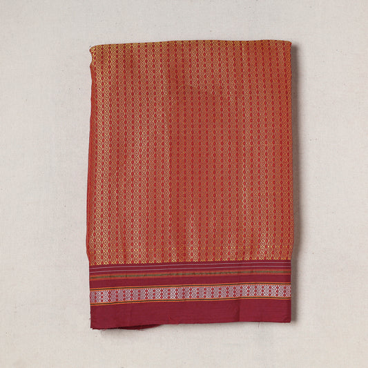 Orange - Karnataka Khun Weave Cotton Precut Fabric (2.6 meter)