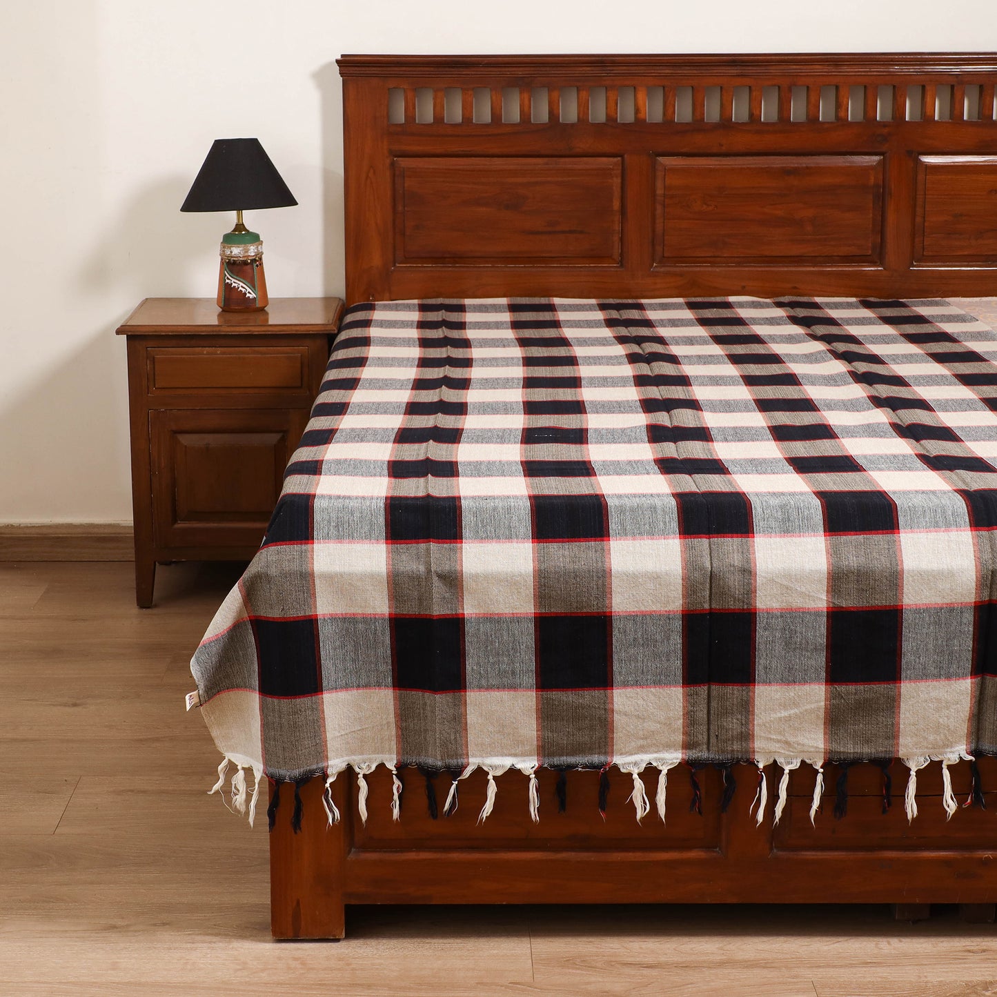 Handloom Cotton Single Bedsheet (90 x 60 in) 266