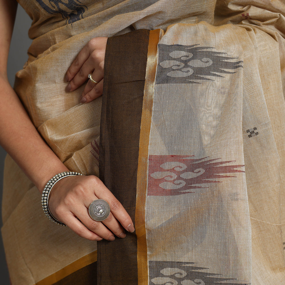 Brown - Kanchipuram Cotton Saree with Buta 67