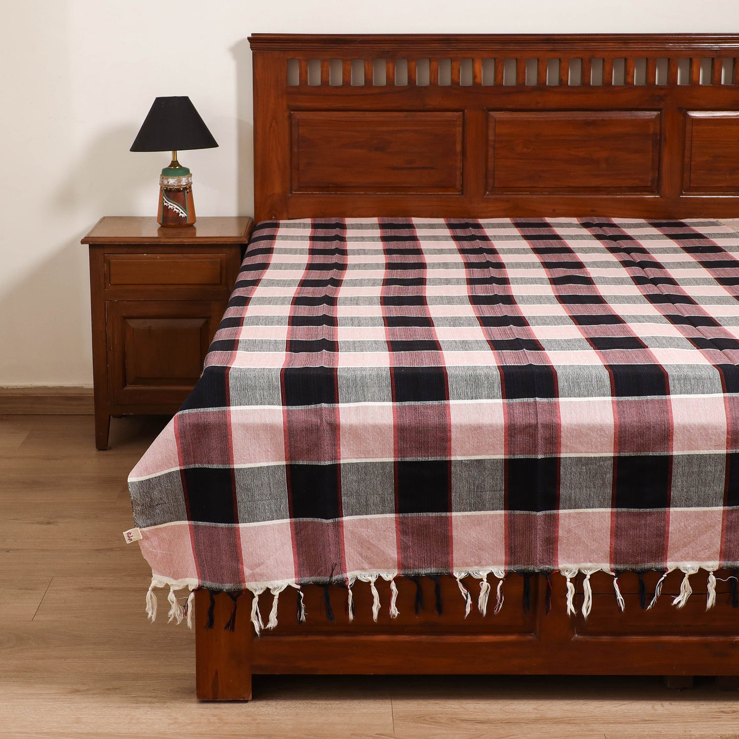 Handloom Cotton Single Bedsheet (90 x 60 in) 267