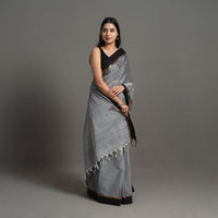 Grey - Kanchipuram Cotton Saree with Buta 68