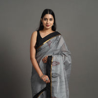 Grey - Kanchipuram Cotton Saree with Buta 68