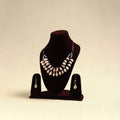 Handcrafted Thread Beads Shell Work Double Layered Necklace Set 15