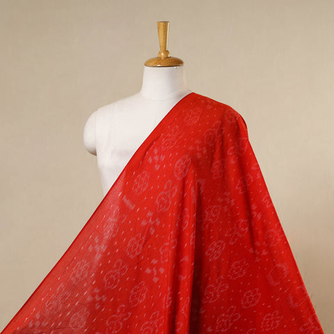 Red - handloom cotton sambalpuri ikat fabric 06