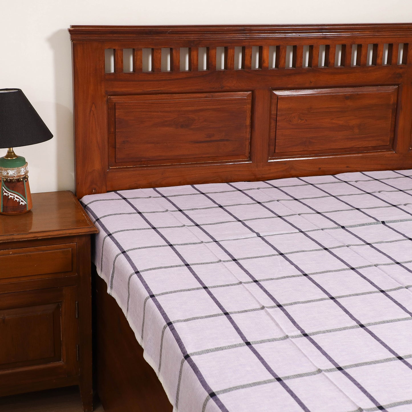 Handloom Cotton Single Bedsheet (90 x 60 in) 270