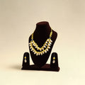 Handcrafted Thread Beads Shell Work Double Layered Necklace Set 18