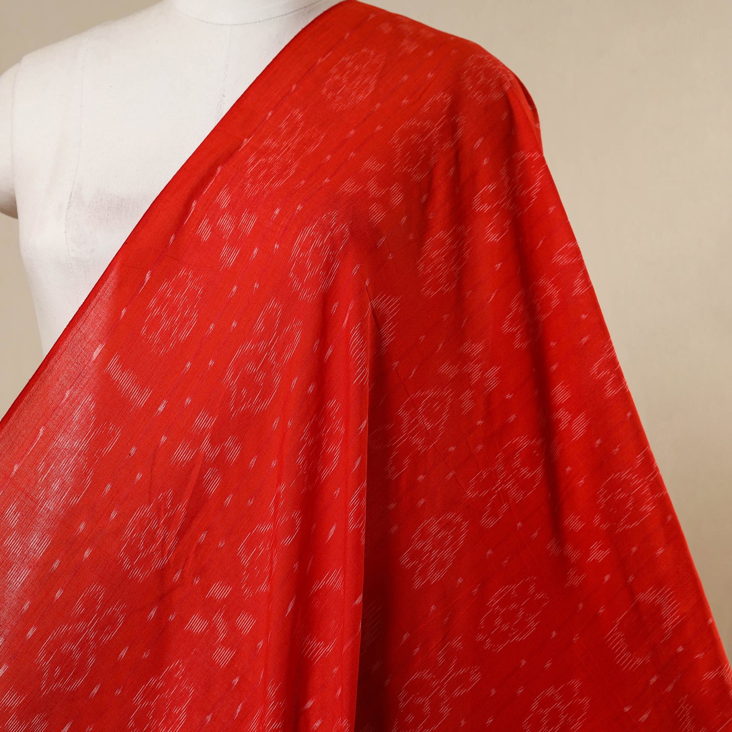 Red - handloom cotton sambalpuri ikat fabric 06