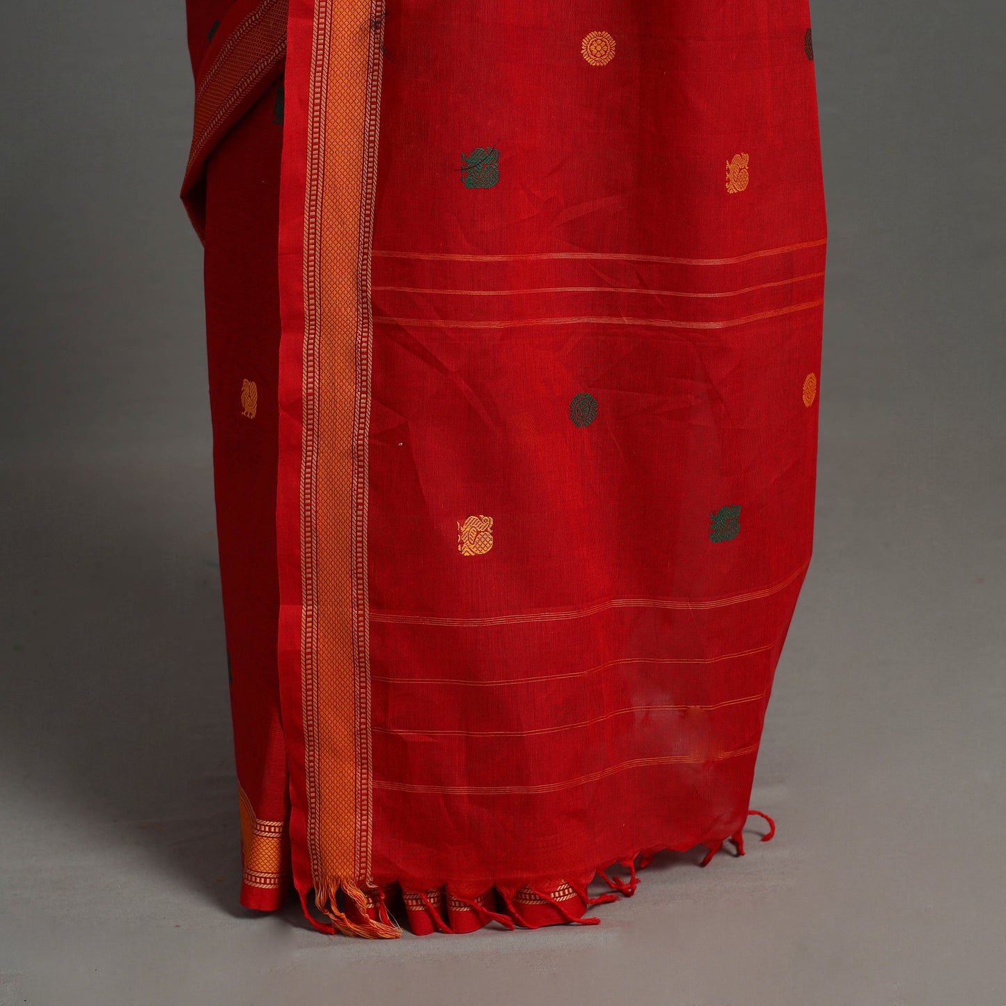 Red - Kanchipuram Cotton Saree with Buta 69