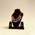 Handcrafted Thread Beads Shell Work Double Layered Necklace Set 19